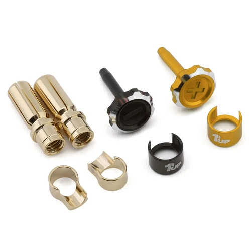 1UP Racing "Lockdown" Adjustable Bullet Plug Grips w/5mm Bullets (Gold/Black)
