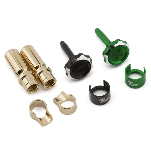 1UP Racing "Lockdown" Adjustable Bullet Plug Grips w/5mm Bullets (Green/Black)