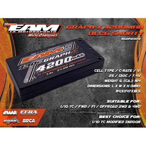 Team EAM Graph-x 4200mah shortly lipo 2s ULCG 130C