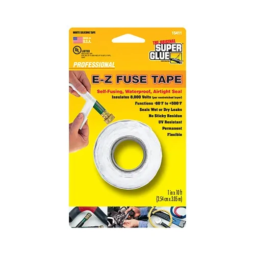 Super Glue E-Z Fuse Tape White 10 foot roll